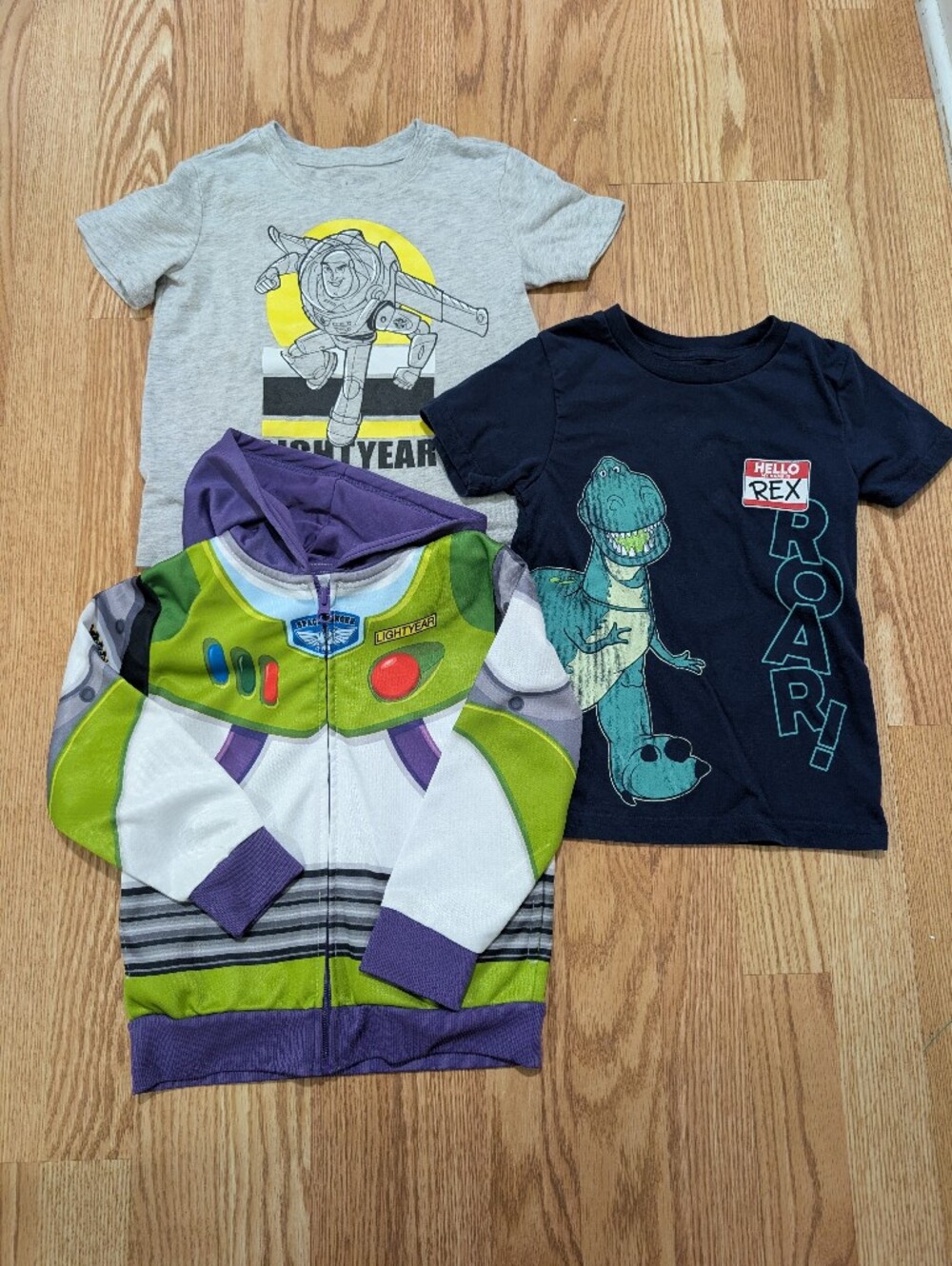 Kids Toy Story Clothes Buzz Lightyear Zip-up Hoodie Rex T-shirt 4T 5T